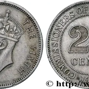 Fait Main MALAISIE 20 Cents Commission Monétaire de Malaisie Georges VI 1948 Royal Mint Londres fwo_836834 Monde