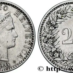 SUISSE 20 Centimes (Rappen) Helvetia 1896 Berne fwo_837134 Monde Réduction