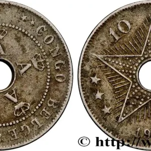 CONGO BELGE 10 Centimes monogramme A (Albert) couronné 1919 fwo_457205 Monde Authentique
