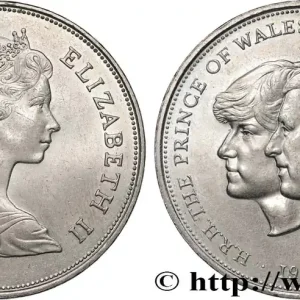 ROYAUME-UNI 25 New Pence (1 Crown) mariage du Prince de Galles et de Lady Diana Spencer 1981 fwo_758777 Monde Soldes