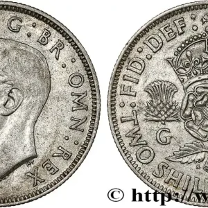 Top Qualité ROYAUME-UNI 1 Florin (2 Shillings) Georges VI 1943 fwo_795997 Monde