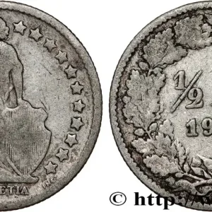 SUISSE 1/2 Franc Helvetia 1900 Berne fwo_808386 Monde Usine Directe