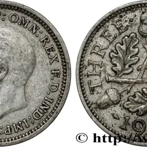 Expédié Aujourd’hui ROYAUME-UNI 3 Pence Georges VI 1934 fwo_811492 Monde