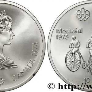 Promotion Saisonnière CANADA 10 Dollars JO Montréal 1976 cyclisme : grand bi / Elisabeth II 1974 fwo_814159 Monde