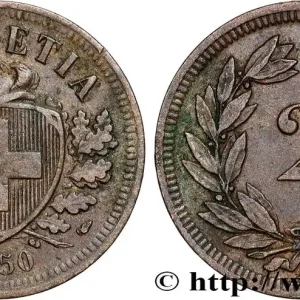 SUISSE 2 Centimes (Rappen) croix suisse 1850 Paris fwo_815751 Monde Exclusif