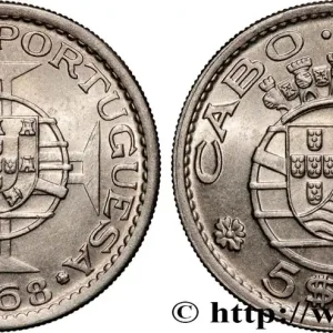 CAP VERT 5 Escudos monnayage colonial portugais 1968 fwo_818969 Monde En Vogue