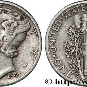 Retour Gratuit ÉTATS-UNIS D'AMÉRIQUE 1 Dime Mercury 1943 Denver fwo_827524 Monde