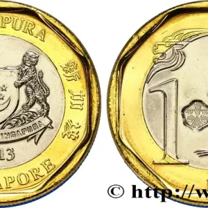 Vente Directe SINGAPOUR 1 Dollar armes de Singapour / Merlion 2013 Singapour fwo_831908 Monde