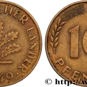 ALLEMAGNE 10 Pfennig “Bank deutscher Länder” 1949 Stuttgart - F fwo_833241 Monde Offre Du Jour