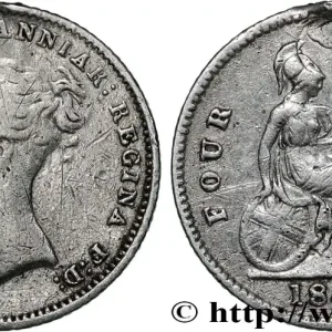 ROYAUME-UNI 4 Pence Victoria tête jeune 1841 Londres fwo_833496 Monde Original