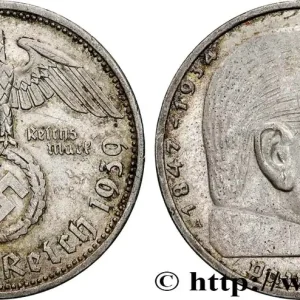 ALLEMAGNE 2 Reichsmark Maréchal Paul von Hindenburg 1939 Berlin fwo_834364 Monde Retour Gratuit