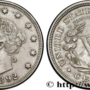 ÉTATS-UNIS D'AMÉRIQUE 5 Cents “Liberté” 1892 Philadelphie fwo_834407 Monde Prix Promo