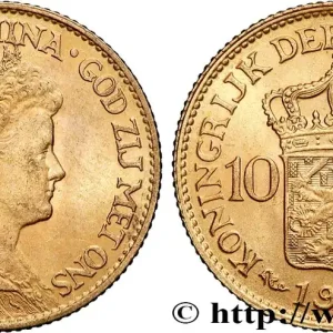 OR, PALLADIUM ET PLATINE INVESTISSEMENT 10 Gulden, 3e type Wilhelmina 1917 Utrecht fwo_834476 Monde En Vogue