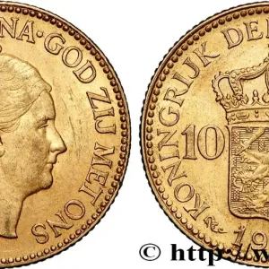Fait Main OR, PALLADIUM ET PLATINE INVESTISSEMENT 10 Gulden 4e type Wilhelmina 1932 Utrecht fwo_834499 Monde