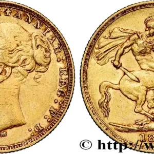 Seulement Aujourd’hui OR, PALLADIUM ET PLATINE INVESTISSEMENT 1 Souverain Victoria type Saint-Georges 1880 Melbourne fwo_834521 Monde