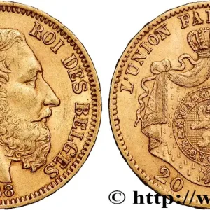 Meilleure Vente OR, PALLADIUM ET PLATINE INVESTISSEMENT 20 Francs Léopold II 1868 Bruxelles fwo_834602 Monde