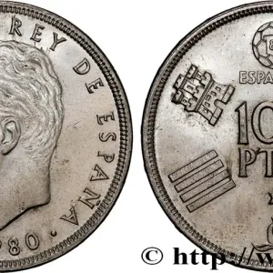 Certifié ESPAGNE 100 Pesetas Juan Carlos coupe du Monde de Football 1982 1980 fwo_834713 Monde