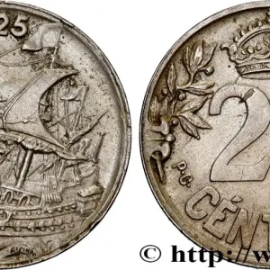 ESPAGNE 25 Centimos navire 1925 fwo_834726 Monde Expédition Rapide