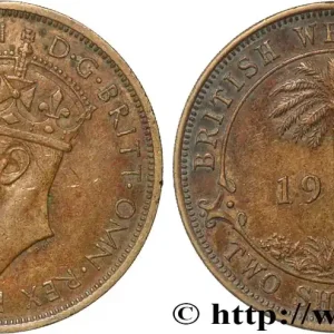 AFRIQUE OCCIDENTALE BRITANNIQUE 2 Shillings Georges VI 1938 Heaton fwo_839096 Monde En Vogue