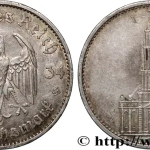 ALLEMAGNE 5 Reichsmark église de la garnison de Potsdam 1934 Karlsruhe fwo_839160 Monde Authentique