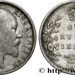 Dernier Modèle INDES BRITANNIQUES 1 Rupee (Roupie) Edouard VII 1906 Bombay fwo_790911 Monde