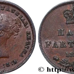 ROYAUME-UNI 1/2 Farthing Victoria “tête jeune” 1842 fwo_823102 Monde Prix Choc