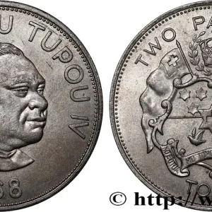 Édition Limitée TONGA 2 Pa’anga Taufa`Ahau Tupou IV 1968 fwo_823247 Monde