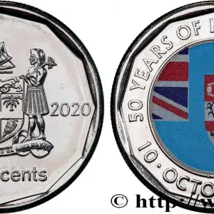 FIDJI 50 Cents 50 ans de l’idépendance 2020 MRC, Winnipeg fwo_825104 Monde Marque