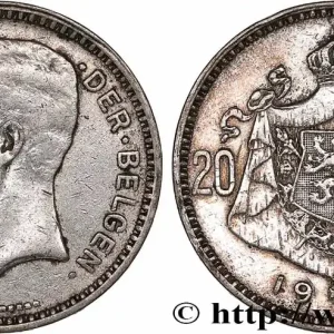 Paiement Sécurisé BELGIQUE 20 Francs Albert Ier légende Flamande 1934 fwo_776937 Monde