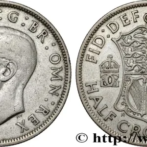 Expédié Aujourd’hui ROYAUME-UNI 1/2 Crown Georges VI 1943 fwo_814885 Monde