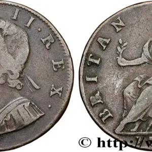 ROYAUME-UNI 1/2 Penny Georges II 1733 fwo_834405 Monde Expédié Aujourd’hui