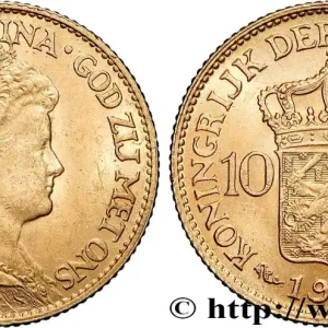 Commande En Gros OR, PALLADIUM ET PLATINE INVESTISSEMENT 10 Gulden, 3e type Wilhelmina 1917 Utrecht fwo_834478 Monde