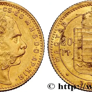 Paiement Sécurisé OR, PALLADIUM ET PLATINE INVESTISSEMENT 20 Francs or ou 8 Forint, 2e type François-Joseph Ier 1882 Kremnitz fwo_834586 Monde