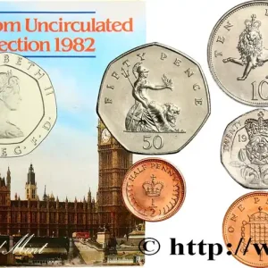 Promotion ROYAUME-UNI Série Mint Set 7 monnaies 1982 fwo_838451 Monde