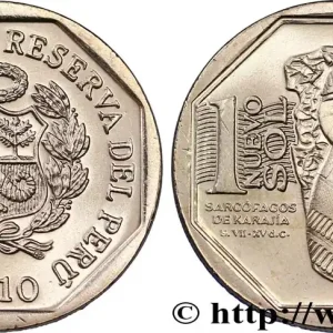 PÉROU 1 Nuevo Sol série Richesse et orgueil du Pérou : Sarcophage de Carajia (Amazonas) 2010 fwo_839832 Monde Exclusif