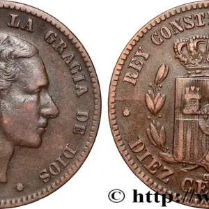 ESPAGNE 10 Centimos Alphonse XII 1877 Oeschger Mesdach & CO fwo_840184 Monde Produit De Marque