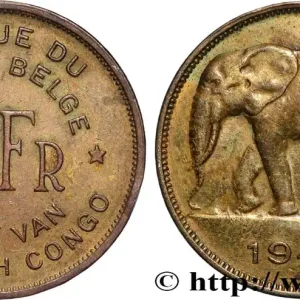 CONGO BELGE 5 Francs éléphant 1947 fwo_840610 Monde Promotion