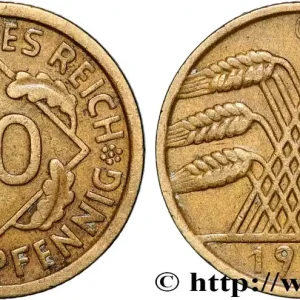 Édition Limitée ALLEMAGNE 10 Reichspfennig gerbe de blé 1925 Karlsruhe - G fwo_840613 Monde