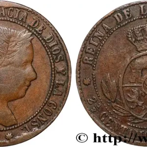 ESPAGNE 2 1/2 Centimos de Escudo Isabelle II 1868 Oeschger Mesdach & CO fwo_840624 Monde Exclusif