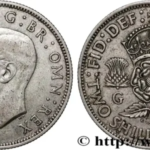 Garantie Incluse ROYAUME-UNI 1 Florin (2 Shillings) Georges VI 1944 fwo_840637 Monde
