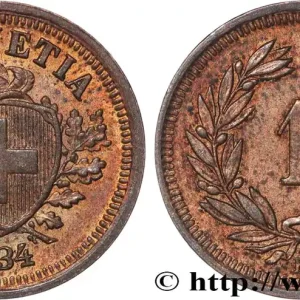 Authentique SUISSE 1 Centime (Rappen) Croix Suisse 1934 Berne fwo_836484 Monde