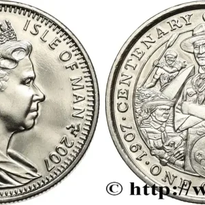 ILE DE MAN 1 Crown Proof Élisabeth II - Centenaire du Scoutisme 2007 Pobjoy Mint fwo_604206 Monde Offre Exclusive