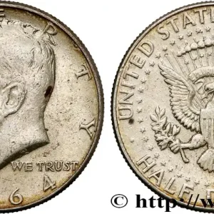 ÉTATS-UNIS D'AMÉRIQUE 1/2 Dollar Kennedy 1964 Philadelphie fwo_798890 Monde Exclusif