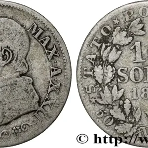 Livraison Mondiale VATICAN ET ÉTATS PONTIFICAUX 10 Soldi (50 Centesimi) Pie IX an XXII 1867 Rome fwo_813051 Monde