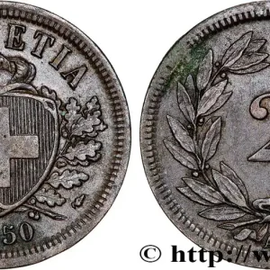 Pas Cher SUISSE 2 Centimes (Rappen) croix suisse 1850 Paris fwo_815768 Monde