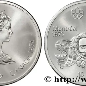 CANADA 10 Dollars JO Montréal 1976 tête de Zeus 1974 fwo_818429 Monde Authentique