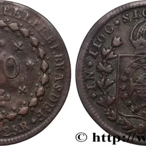 BRÉSIL - EMPIRE DU BRÉSIL - PIERRE Ier 10 Réis (surfrappe 10 sur 20) 1825 (1835) Rio de Janeiro fwo_821740 Monde Prix Choc