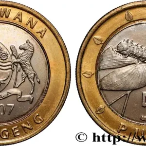 Top Vente BOTSWANA 5 Pula emblème / feuille de mopane et vers de mopane 2007 fwo_824592 Monde