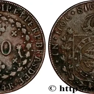 Fait Main BRÉSIL 20 Réis Pierre Ier du Brésil 1824 Rio de Janeiro fwo_828136 Monde