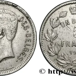 Top Qualité BELGIQUE 5 Francs - 1 Belga Albert Ier légende Française 1930 fwo_831943 Monde